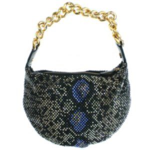 VERSACE MINI PURSE SEQUINED WITH GOLD CHAIN HANDLE-NEW